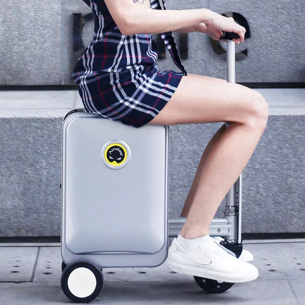 New Model Kids Hard Shell Luggage Kids Travel Riding Suitcase with motor  Wheels-Airwheel SQ3 